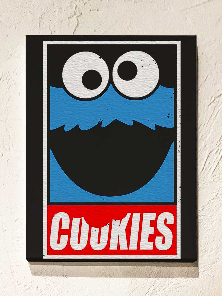 Obey Cookies Leinwand schwarz 30x40 cm