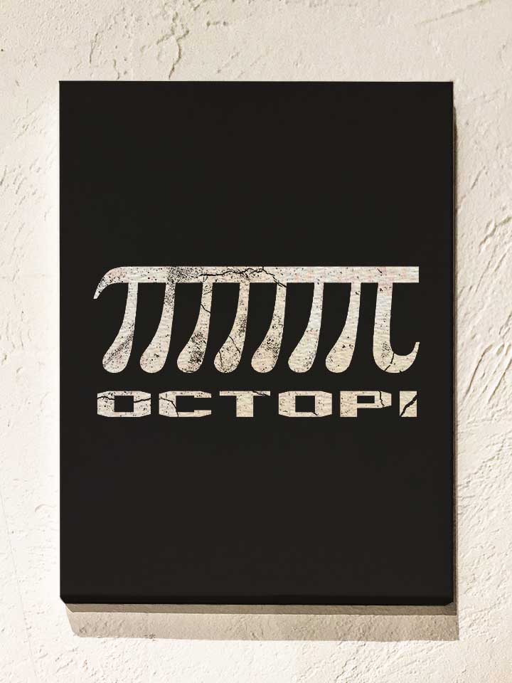 Octopi Vintage Leinwand schwarz 30x40 cm
