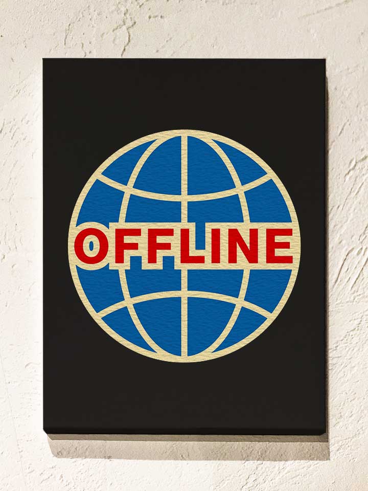 Offline Globe Leinwand schwarz 30x40 cm