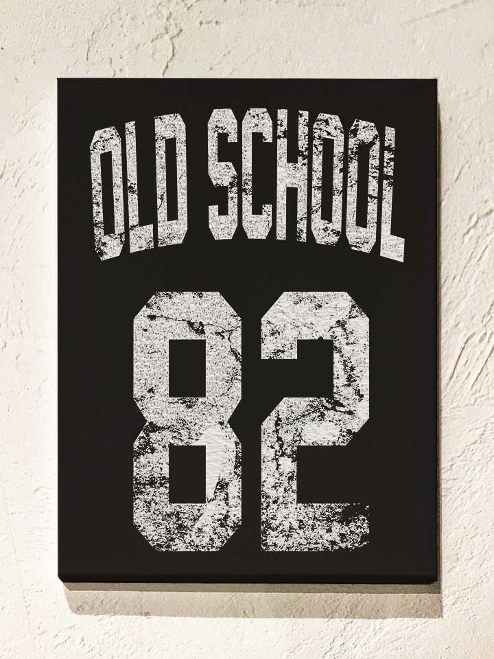 Oldschool 1982 Leinwand schwarz 30x40 cm