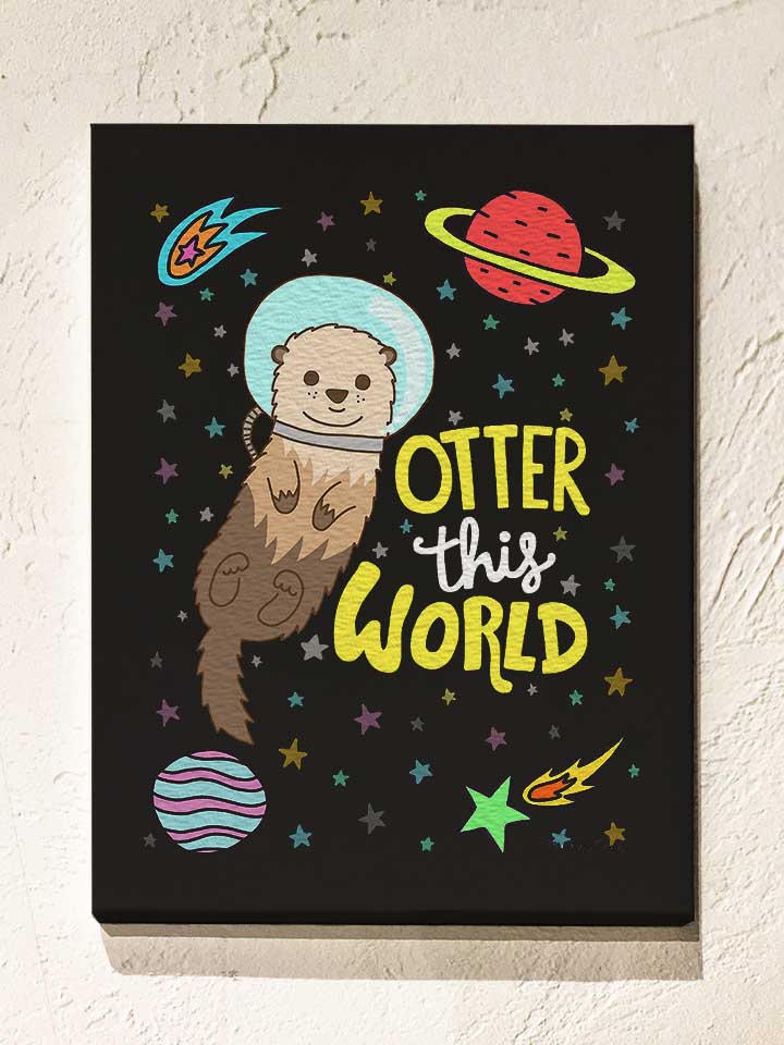 otter-astronaut-leinwand schwarz 1