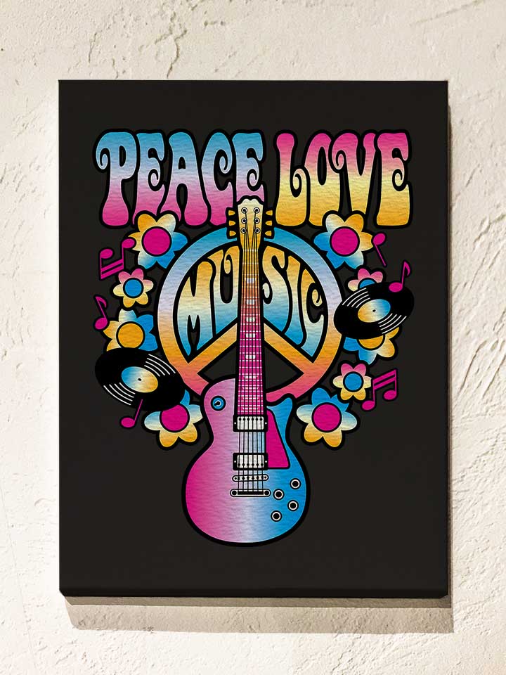 peace-love-music-leinwand schwarz 1