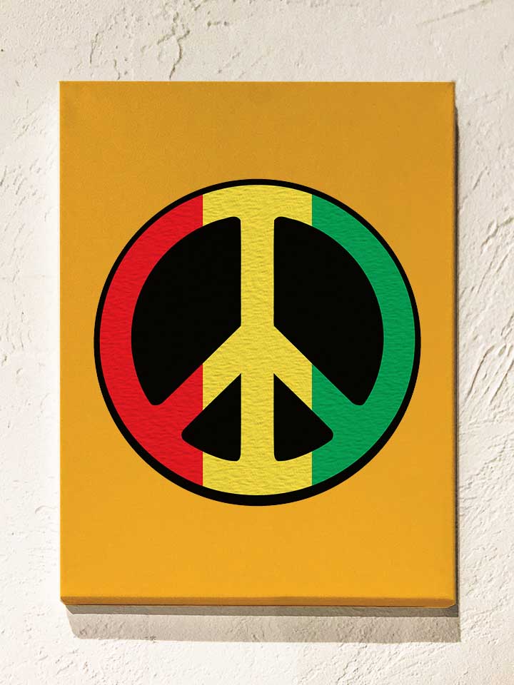 Peace Rastafari Leinwand gelb 30x40 cm