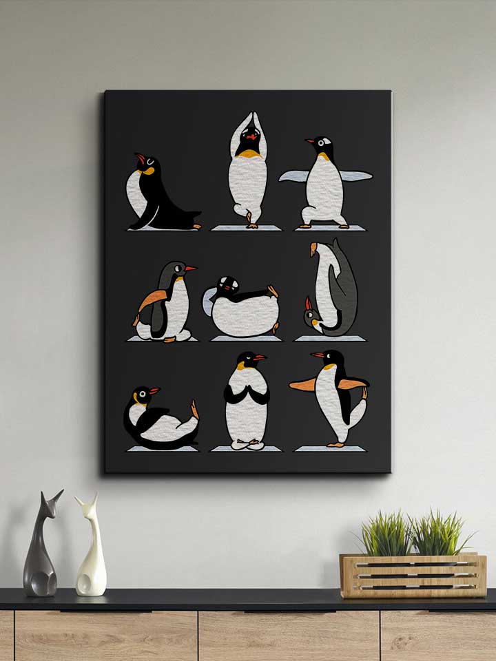 penguin-yoga-leinwand schwarz 2