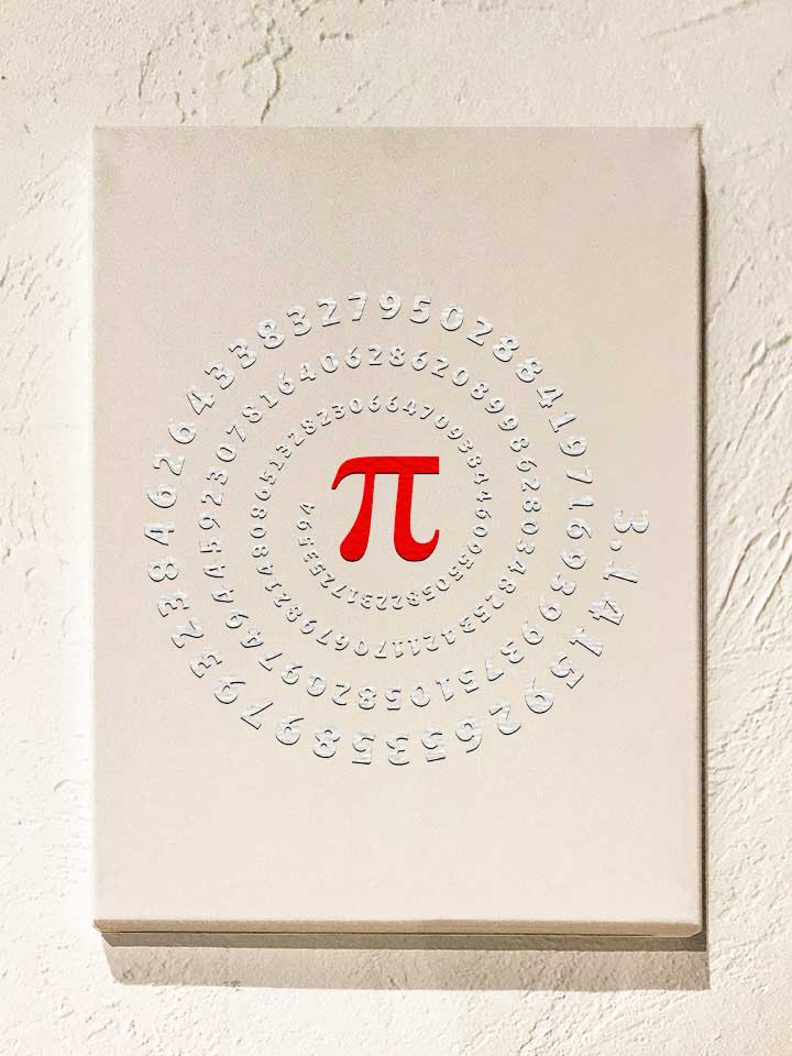 Pi Number Leinwand weiss 30x40 cm