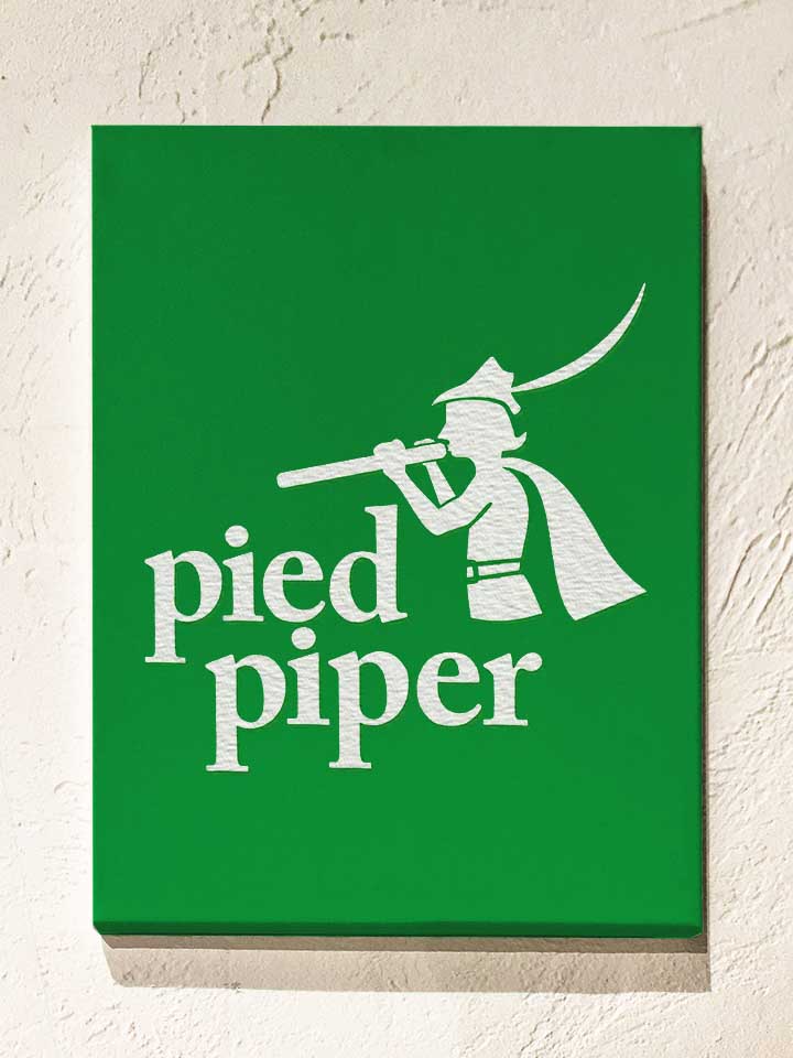 Pied Piper Logo 2 Leinwand gruen 30x40 cm