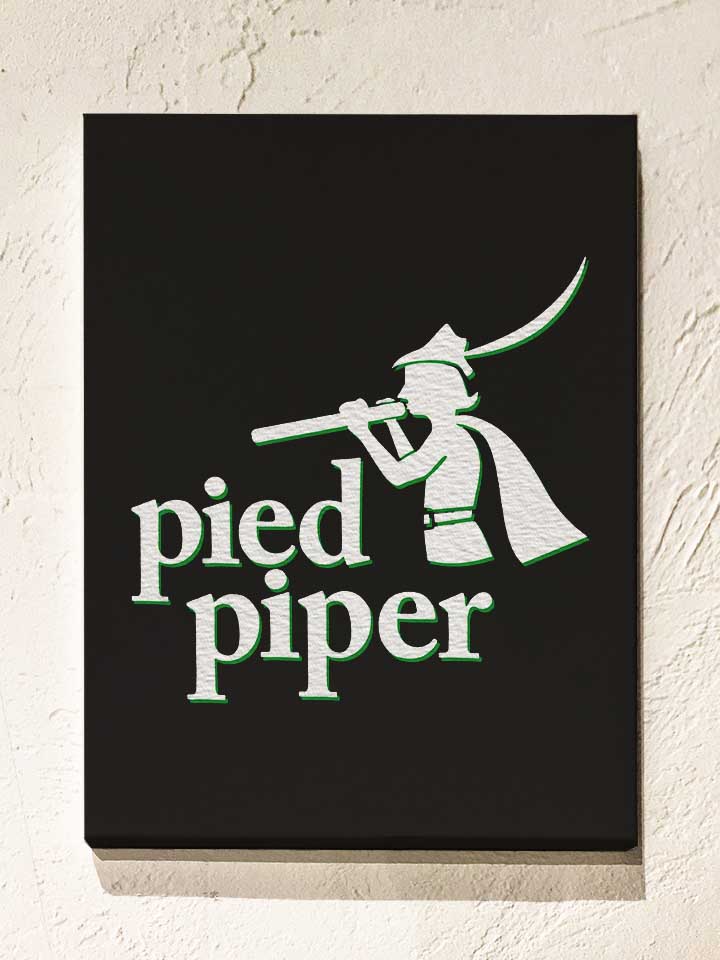 Pied Piper Logo 2 Leinwand schwarz 30x40 cm