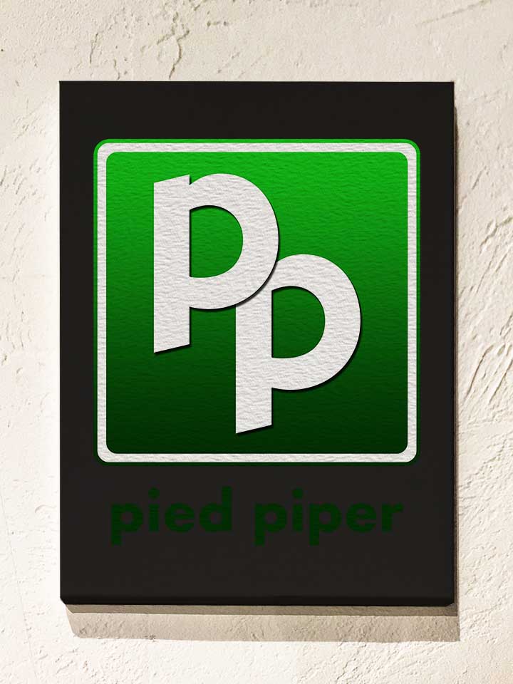 Pied Piper Logo Leinwand schwarz 30x40 cm
