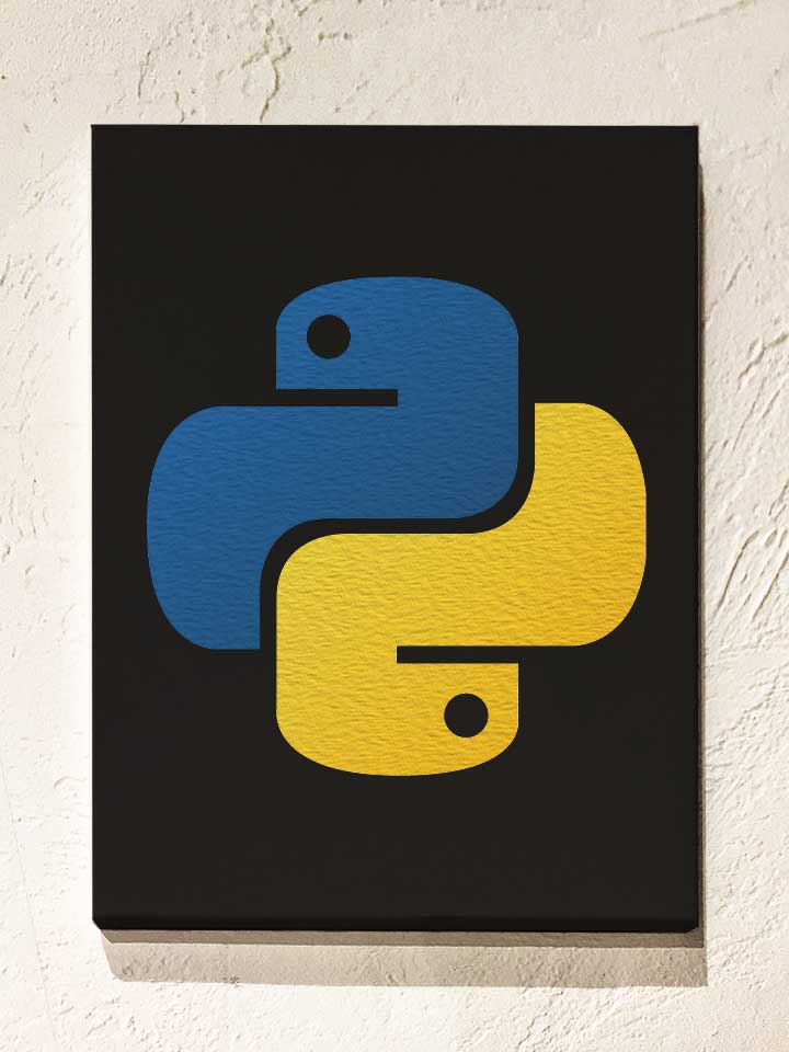 Python Logo Leinwand schwarz 30x40 cm