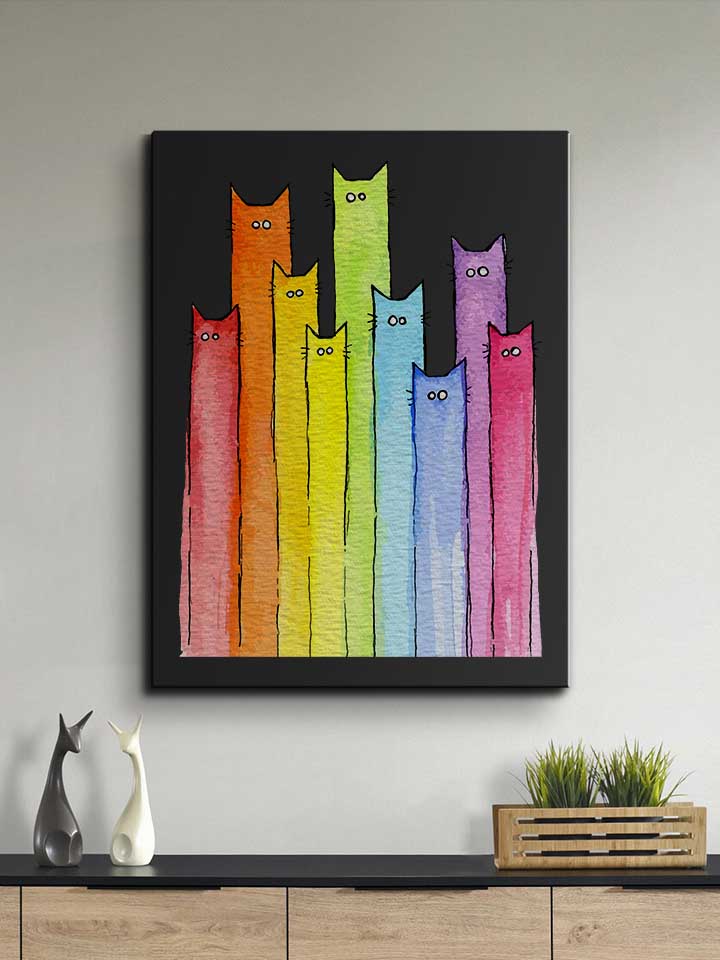 rainbow-cats-leinwand schwarz 2