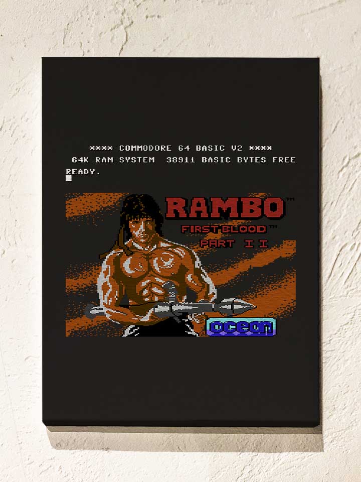 Rambo First Blood Leinwand schwarz 30x40 cm