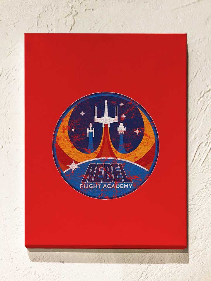 Rebel Flight Academy Vintage Leinwand rot 30x40 cm