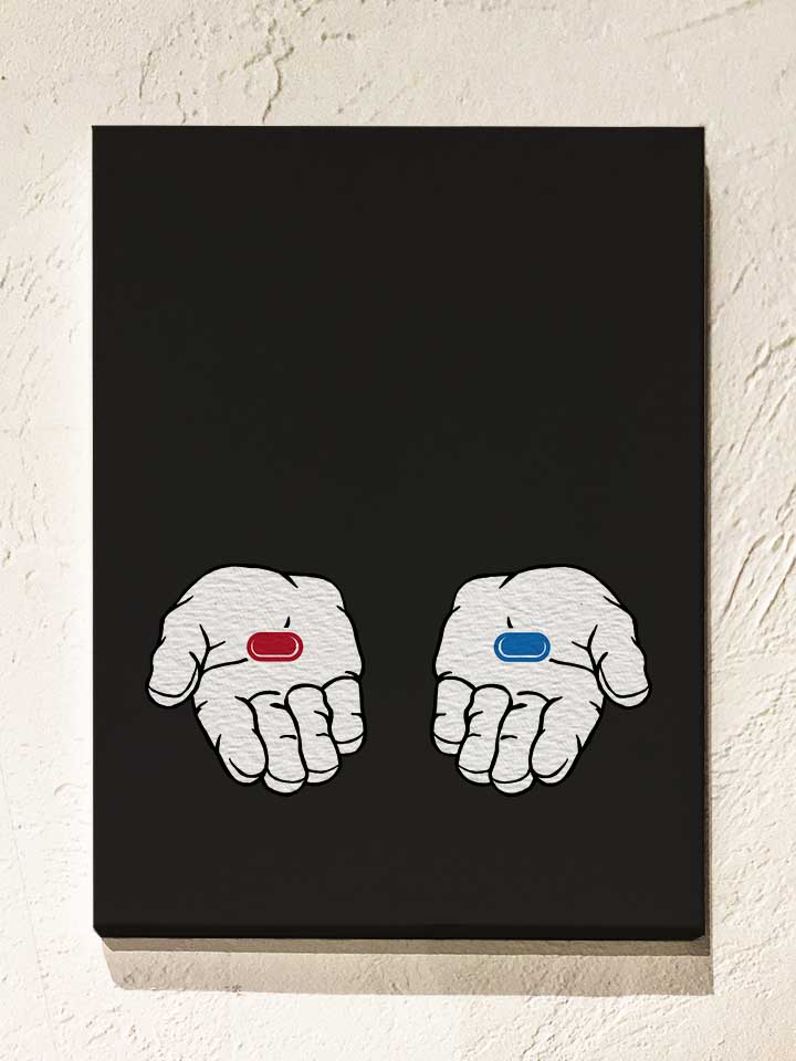 Red Pill Blue Pill Leinwand schwarz 30x40 cm