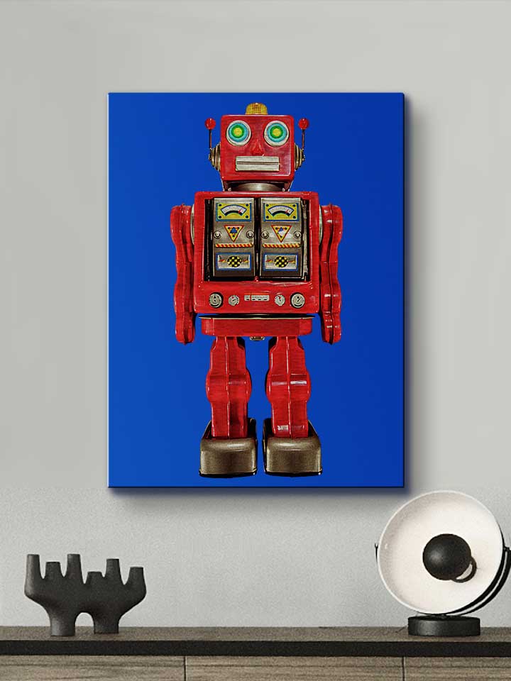 red-tin-toy-robot-pattern-leinwand royal 2