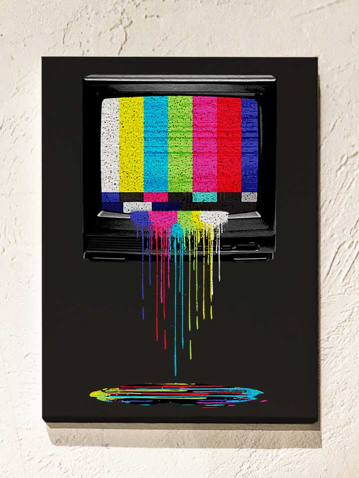 Retro Tv Leinwand schwarz 30x40 cm