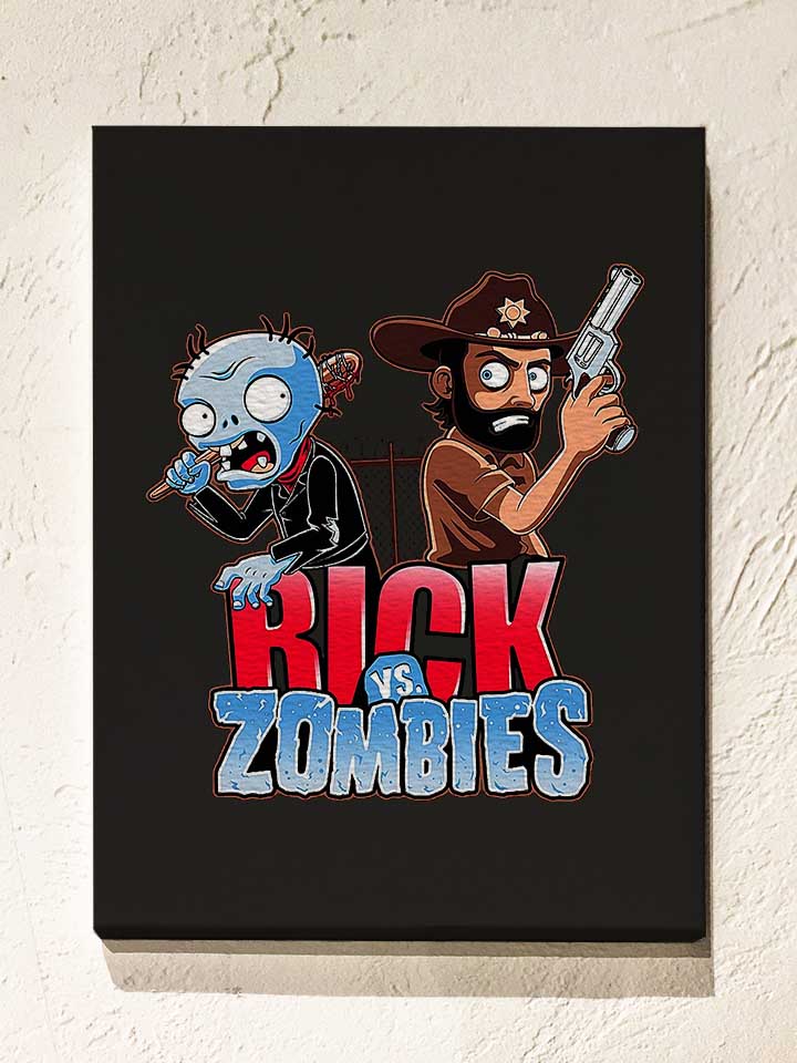 rick-vs-zombies-leinwand schwarz 1