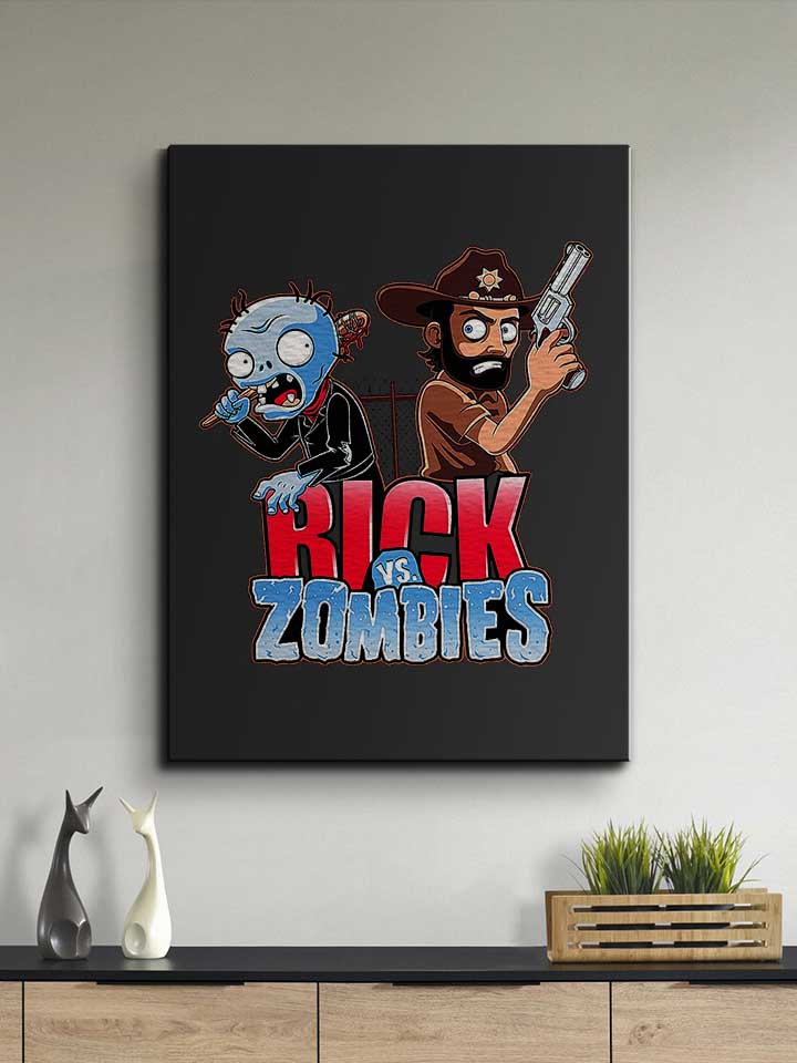 rick-vs-zombies-leinwand schwarz 2