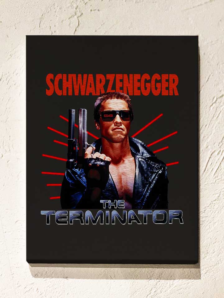 Schwarzenegger Terminiator Leinwand schwarz 30x40 cm