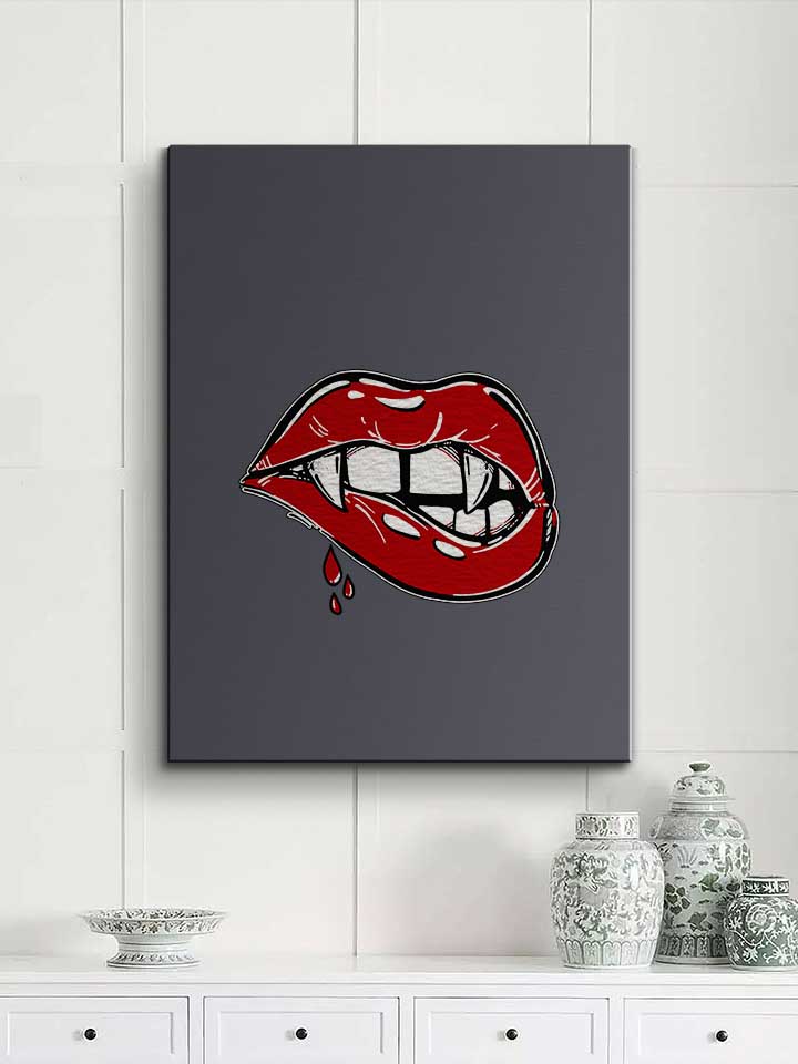 sexy-vampire-lips-leinwand dunkelgrau 2