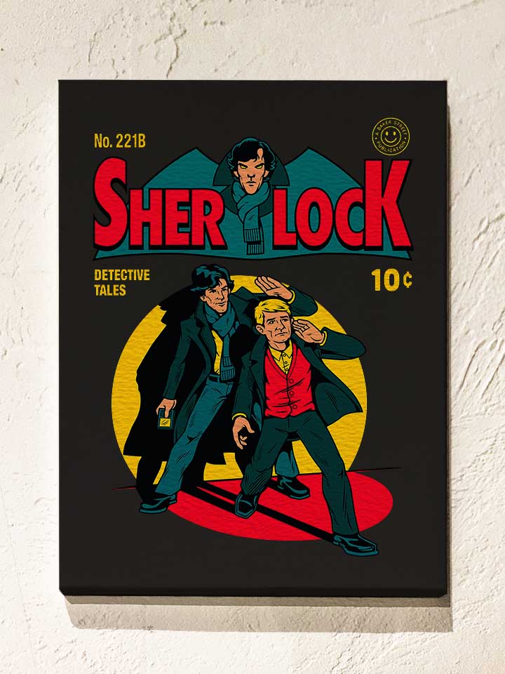 sherlock-comic-leinwand schwarz 1