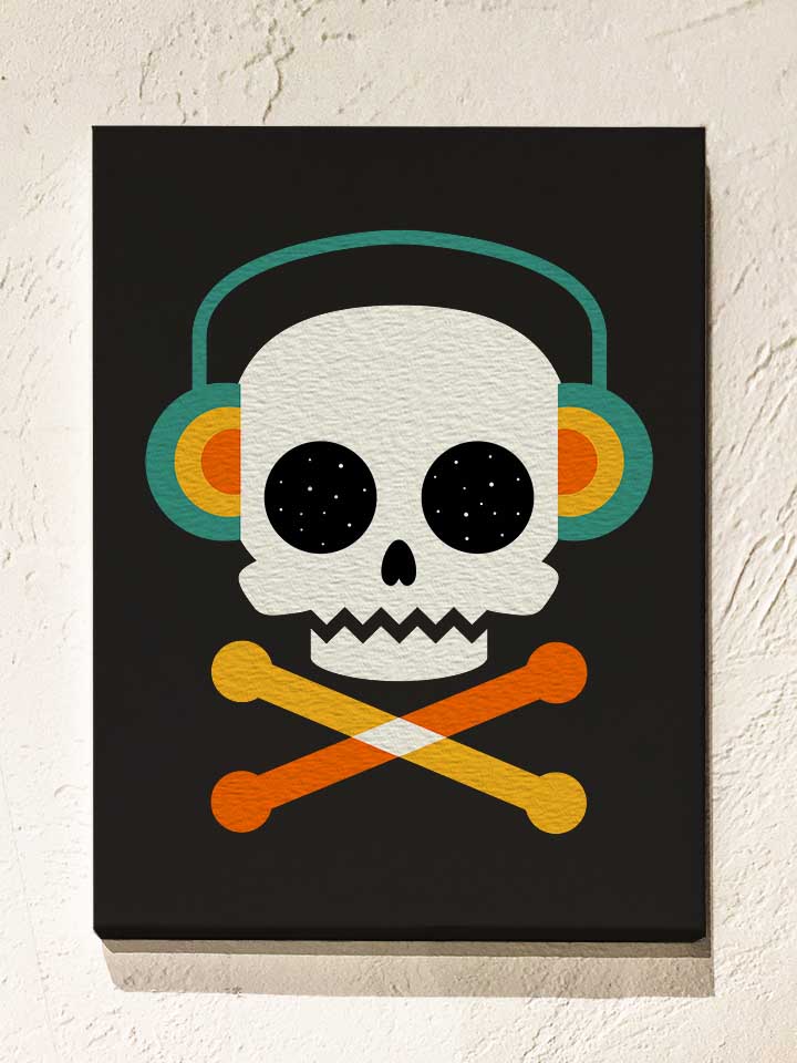 skull-bones-headphone-leinwand schwarz 1