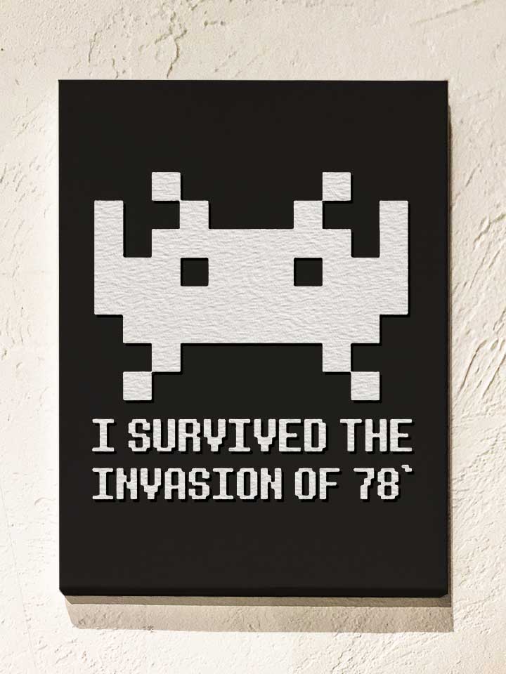 Space Invader 78 Leinwand schwarz 30x40 cm