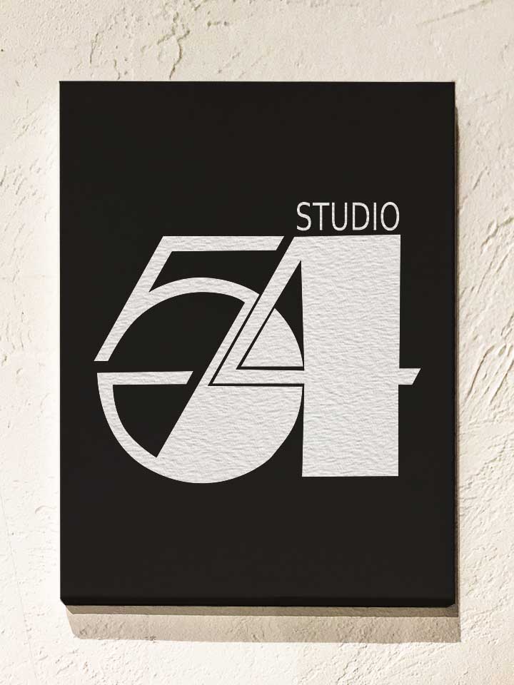 Studio54 Logo Weiss Leinwand schwarz 30x40 cm