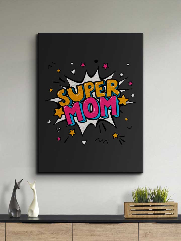 super-mom-pop-art-leinwand schwarz 2