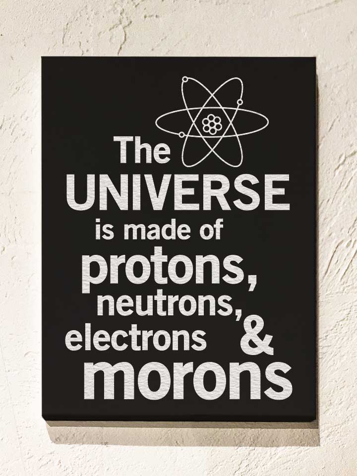 The Universe Is Made Of Morons 02 Leinwand schwarz 30x40 cm