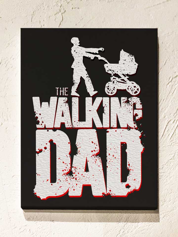 The Walking Dad Vintage Leinwand schwarz 30x40 cm