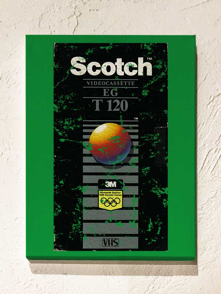 vhs-cassette-vintage-leinwand gruen 1