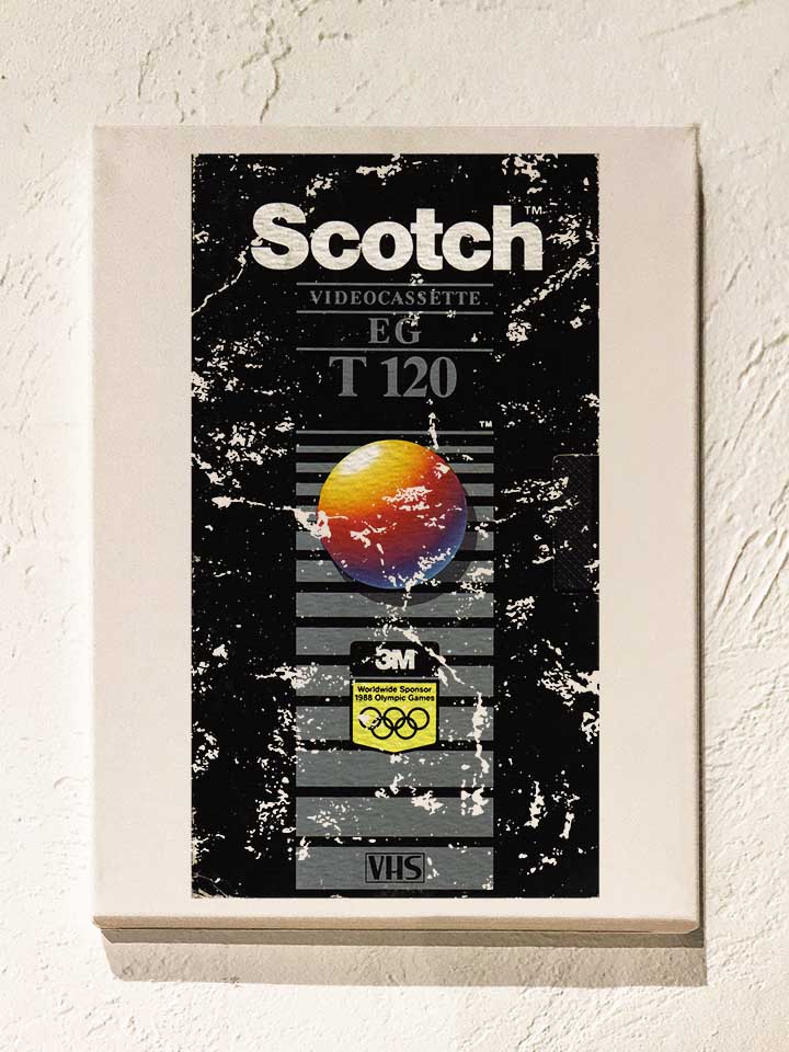 vhs-cassette-vintage-leinwand weiss 1