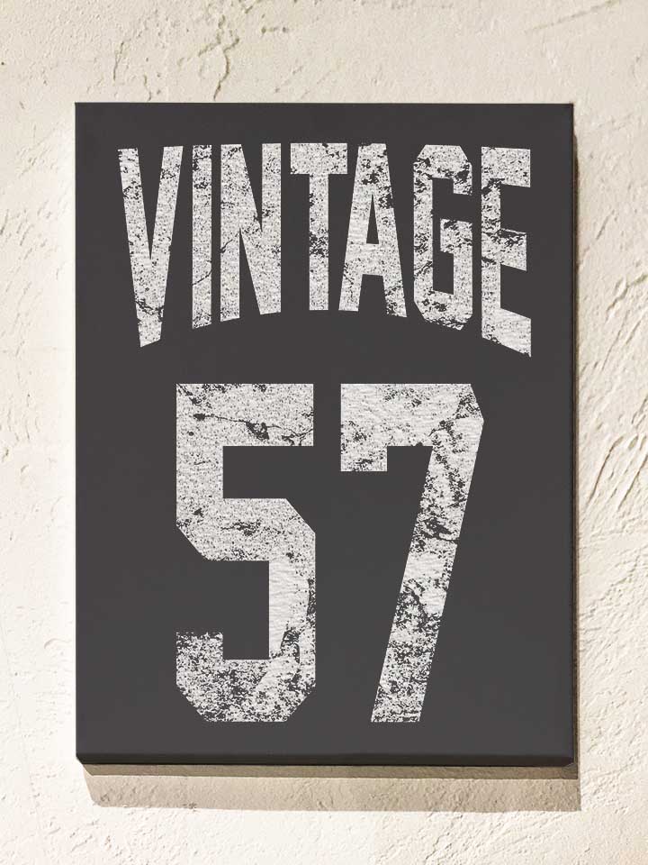 Vintage 1957 Leinwand dunkelgrau 30x40 cm