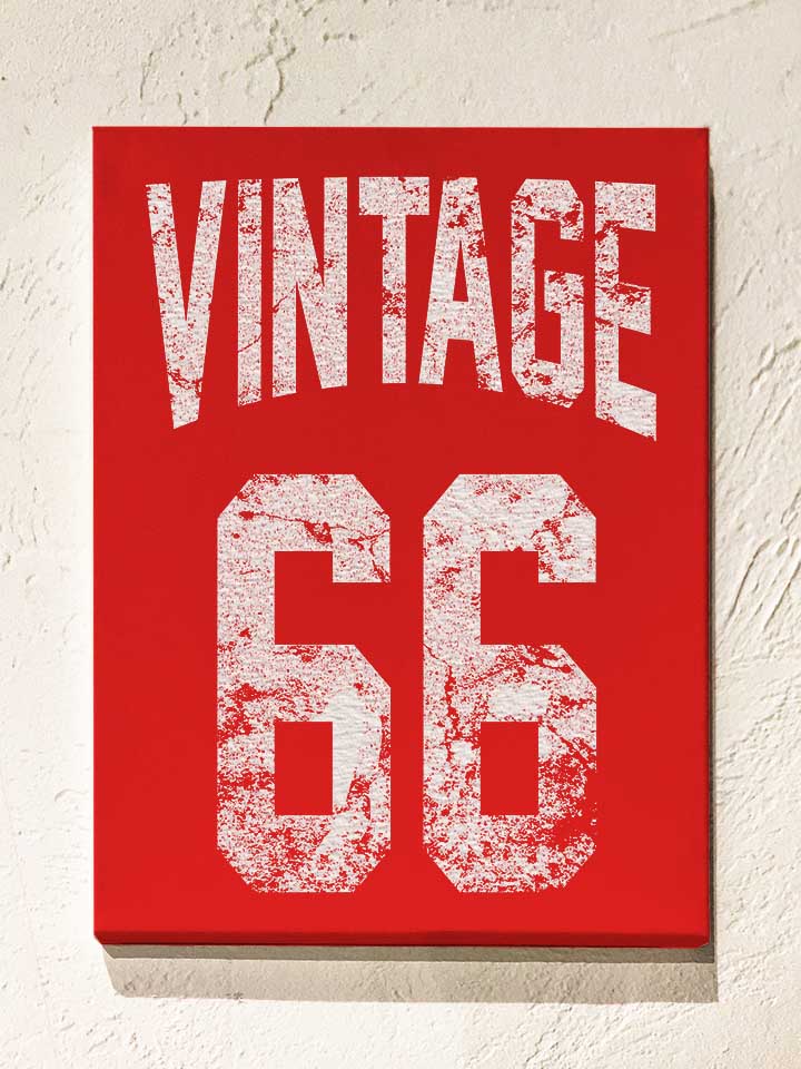 Vintage 1966 Leinwand rot 30x40 cm