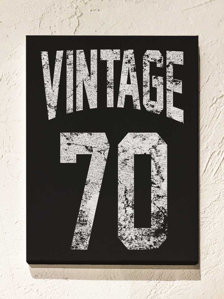 Vintage 1970 Leinwand schwarz 30x40 cm