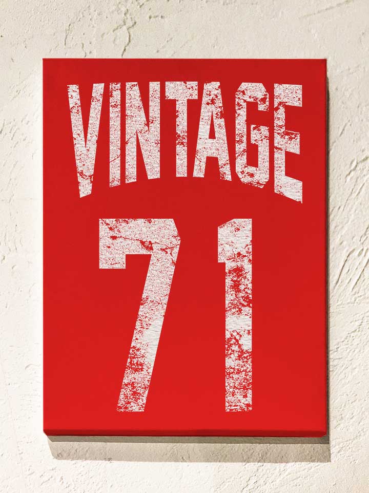 Vintage 1971 Leinwand rot 30x40 cm