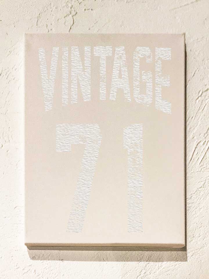 Vintage 1971 Leinwand weiss 30x40 cm