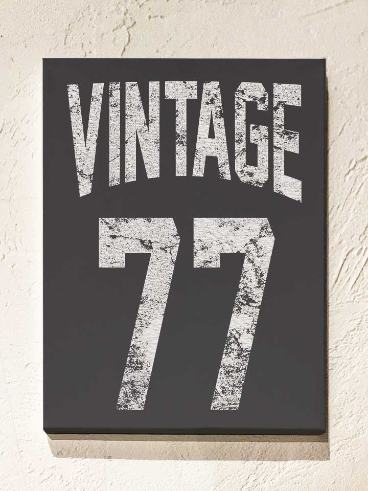 Vintage 1977 Leinwand dunkelgrau 30x40 cm