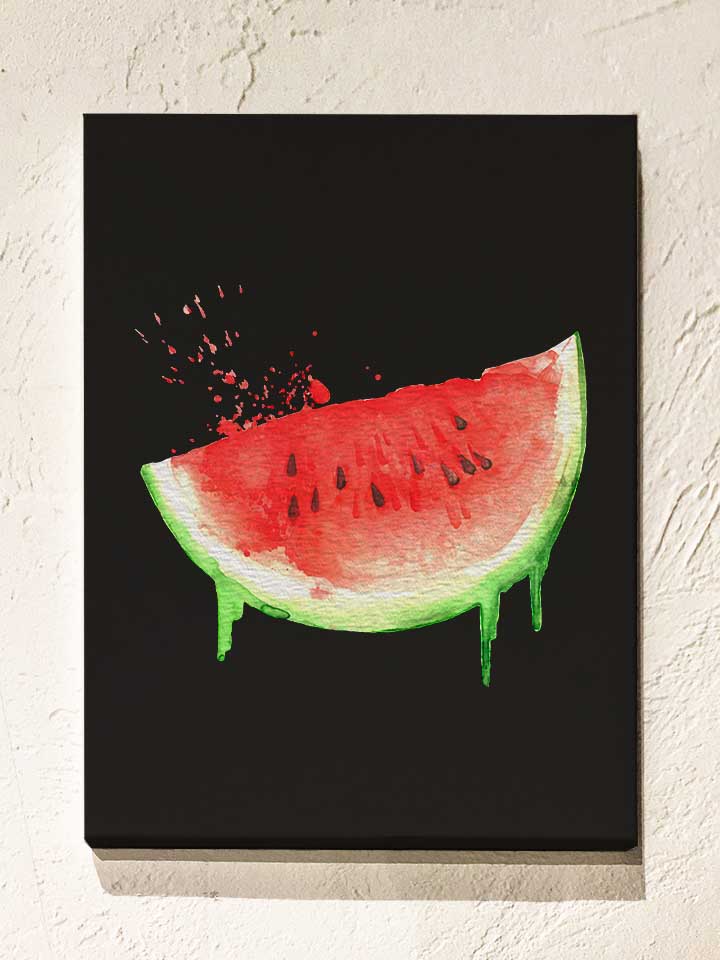 watercolor-watermelon-leinwand schwarz 1