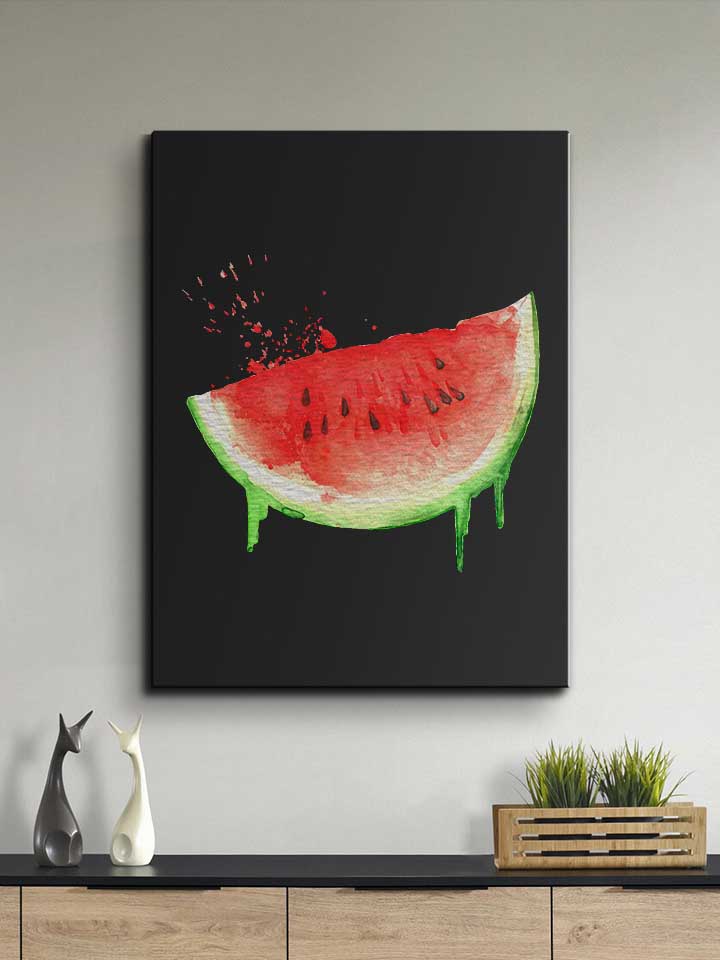 watercolor-watermelon-leinwand schwarz 2