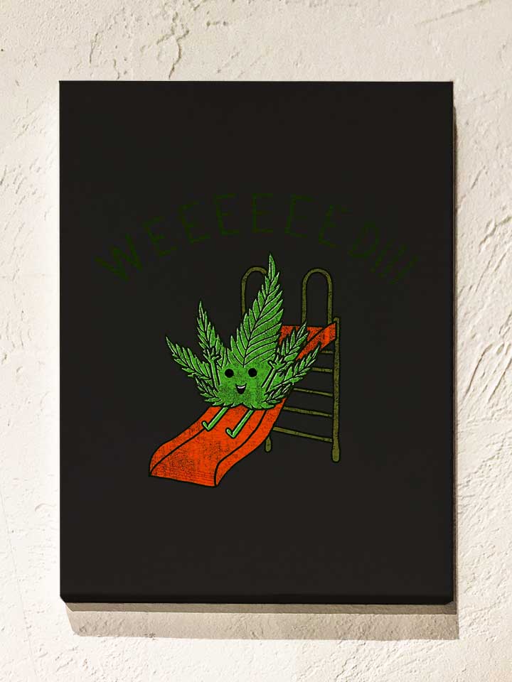 Weed Slider Cartoon Leinwand schwarz 30x40 cm