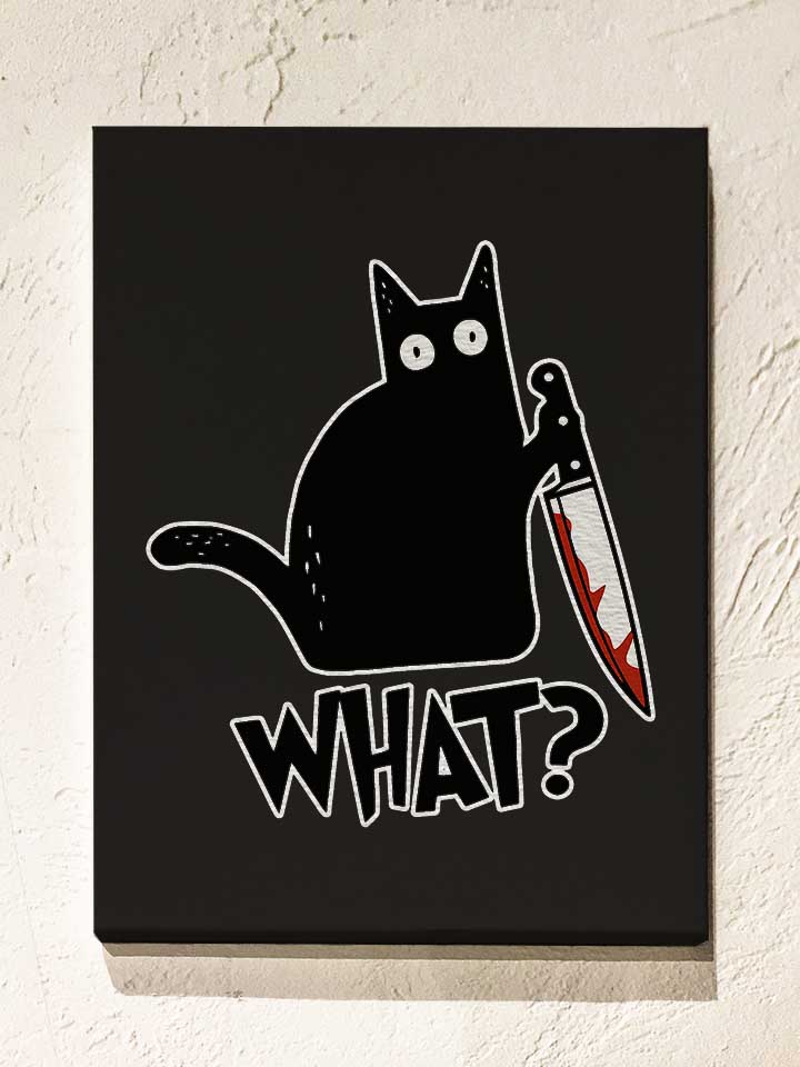 what-knife-cat-leinwand schwarz 1