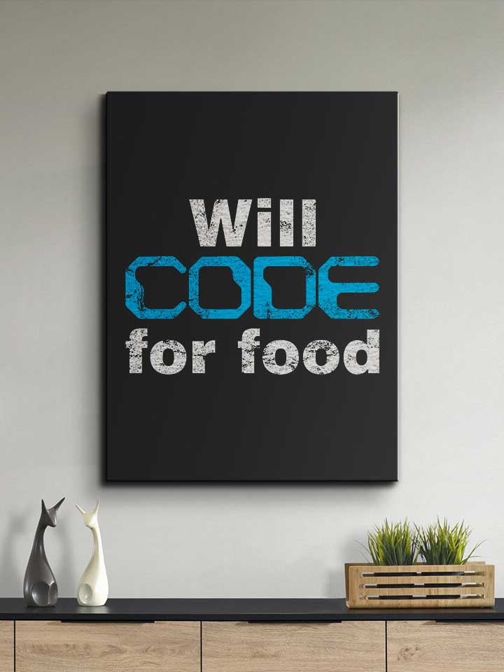 will-code-for-food-vintage-leinwand schwarz 2
