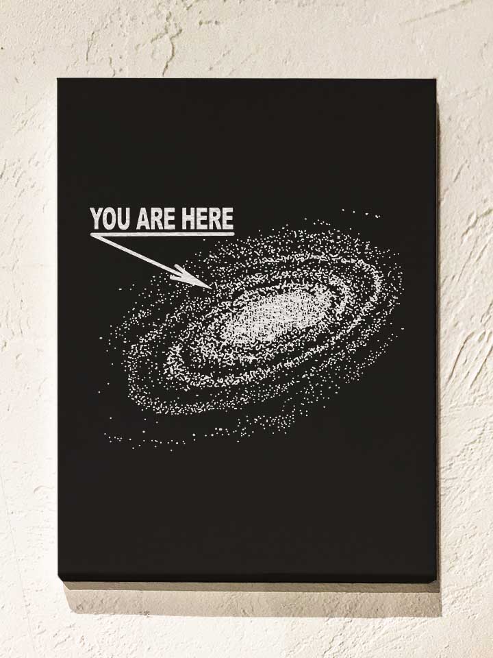 You Are Here Milkyway Leinwand schwarz 30x40 cm