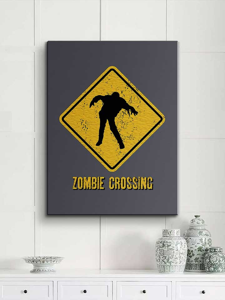 zombie-crossing-leinwand dunkelgrau 2