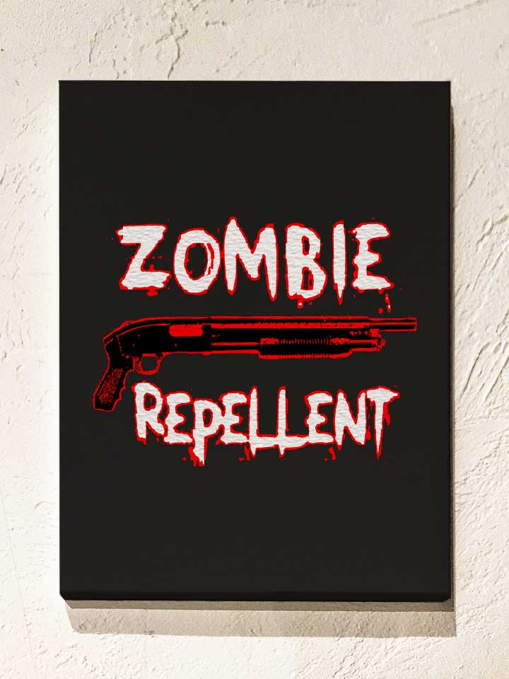 Zombie Repellent Leinwand schwarz 30x40 cm
