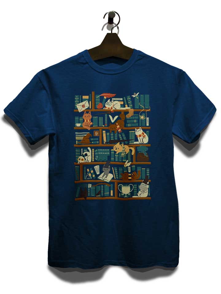 library-cat-t-shirt dunkelblau 3