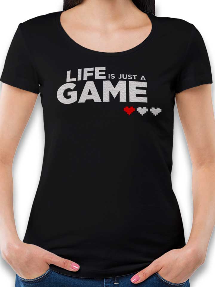life-is-just-a-game-damen-t-shirt schwarz 1
