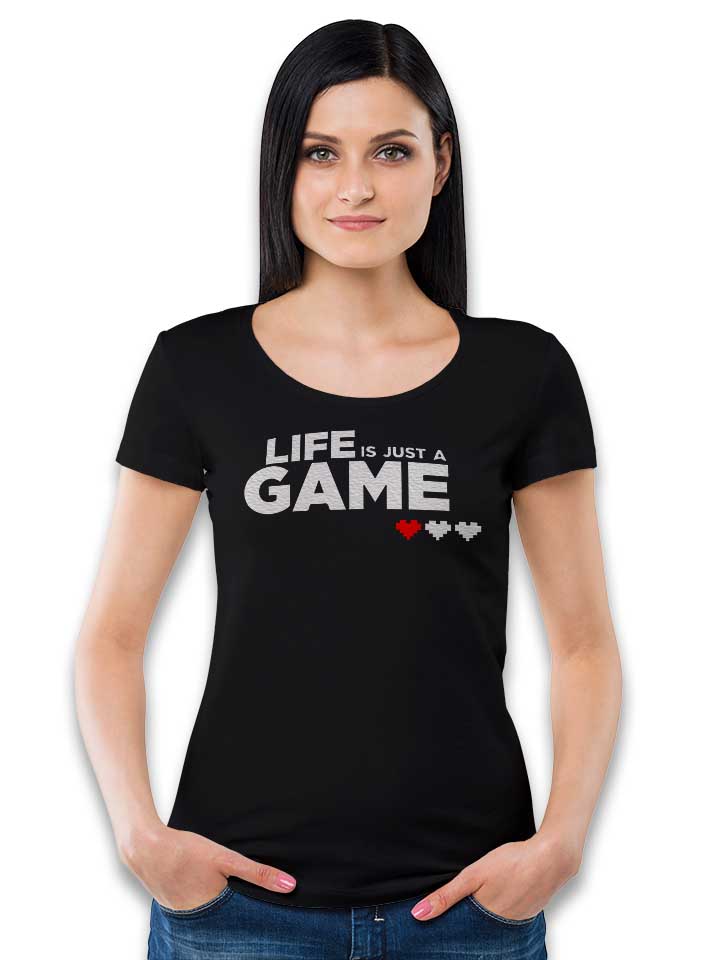 life-is-just-a-game-damen-t-shirt schwarz 2