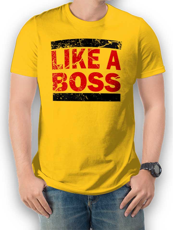Like A Boss Vintage T-Shirt jaune L